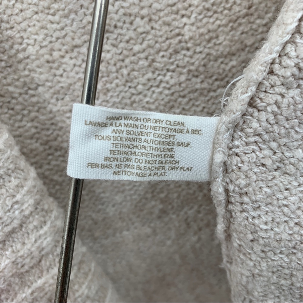Skin Beige Oatmeal Cream Knee Length Open Cardigan Lounge Sweater Size Small - Picture 6 of 11